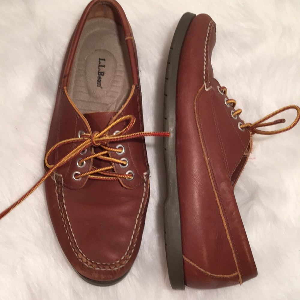L.L. Bean Leather Boat Shoes for Men Size 9 1/2 D